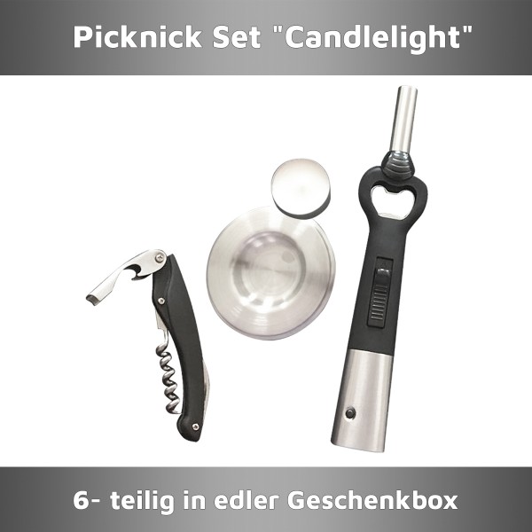 Picknick Set "Candlelight" 6-teilig in edler Geschenkbox