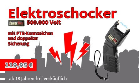 Power Max Elektroschocker 500.000 Volt PTB schwarz
