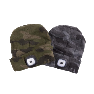 LED-Strickmütze - Camouflage, farblich sortiert