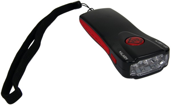 Alarmtaschenlampe Schwarz