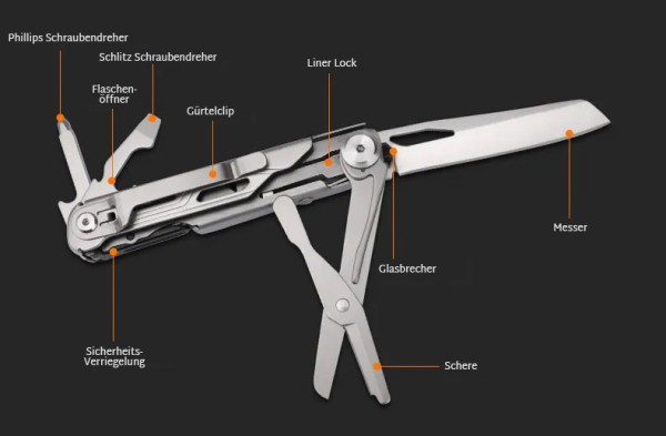 KH Multimesser mit Schere & Clip