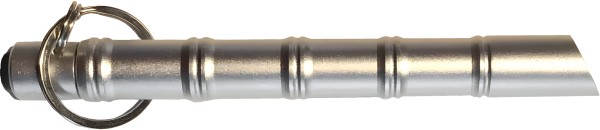 Kubotan Druckverstärker mit LED und Schlüsselanhänger Silber