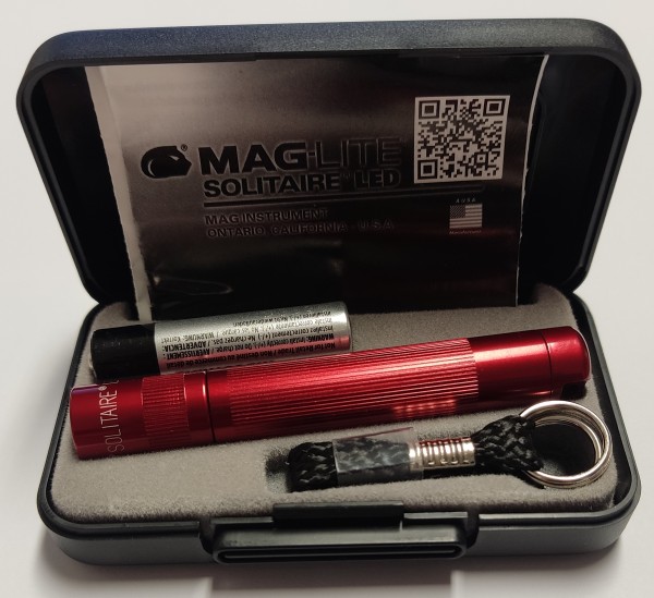 Maglite Solitaere LED Beam 8 cm, rot, in Geschenkbox